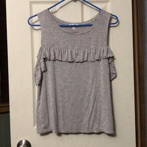 Grey cold shoulder top